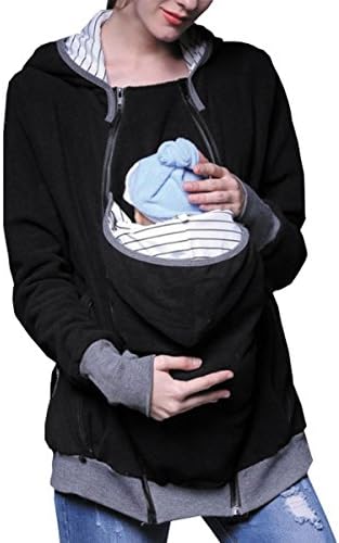 Women’s Maternity Kangaroo Hoodie for Baby Wearing Carrier Holder Sweatshirt