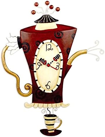 Wall Clock Coffee Tea Teapot Steamin'C652 Pendulum Clock