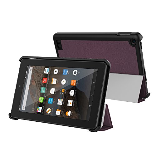Fire 7 Hülle, JETech Schutzhülle Tasche Case Cover mit Standfunktion für Amazon Fire 7 Tablet (5th Generation – 2015 Modell) (Lila) - 4