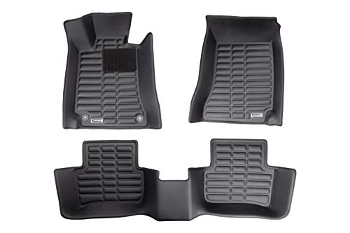 Origen Alfombra Específica 3D Para Mercedes Serie C (2008-2014), Fabricadas en Pvc, Bordes Altos, Ajuste Perfecto, Negro, Pack de 3 Piezas
