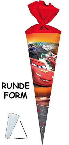 Schultüte – “ Disney Cars – Lightning McQueen “ – 22 / 35 / 50 / 70 / 85 cm – Zuckertüte ALLE Größen – mit / ohne Kunststoff Spitze – für Jungen – Auto Mc Queen / Fahrzeuge – Francesco Finn – Autos - 3