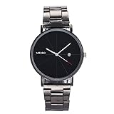 Gaddrt MEIBO Damen Casual Quarz Edelstahl New Strap Watch Analoge Armbanduhr (Black)