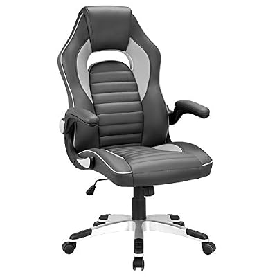 Intimate WM Heart Gaming Chaise, IntimaTe WM Heart Chaise de Bureau Dossier Haut PU, Conception Ergonomique, Accoudoir adjustable, Chaise de Bureau d'Ordinateur Pivotant,Mécanisme d'inclinaison (Gris)