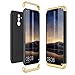 Produktbild CE-Link Kompatibel mit Huawei Mate 20 Lite Hülle Hardcase 3 in 1 Handyhülle 360 Grad Schutz Ultra Dünn Slim Hard Full Body Case Cover Backcover Schutzhülle Anti-Kratzer Bumper - Gold + Schwarz
