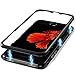 Produktbild CreWin für iPhone 7 Plus/8 Plus Hülle Glas mit Magnetisch Panzerglas 360 Grad Full Body Rückseite Durchsichtig Handyhülle Transparent Hard Case Schutzhülle Bumper Schutz Cover Handytasche- Schwarz