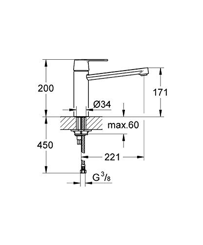 GROHE Get Spültischbatterie, mittelhoher Auslauf, schwenkbar 30196000 - 2