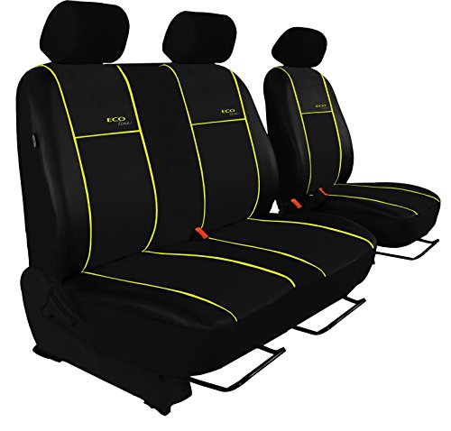Pok Ter Tuning Massgefertigter Sitzbezuge T5 Caravelle Fahrersitz 2er Beifahrersitzbank Design Kunst Line Hier Mit Gelber Lamelle