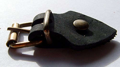 Lederriemen Set mit Schnalle Messing Nieten 5 Pack zum selber basteln 20mm Farbe Schwarz - 3
