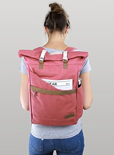 Ansvar Rucksack aus Bio Baumwoll Canvas – Altrosa – Hochwertiger Damen & Herren Vintage Tagesrucksack aus 100% nachhaltigen Materialien – Der erste Rucksack mit GOTS & Fairtrade Zertifikat - 2