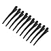 10 Pcs Black Metallic Single Prong Hair Clips Alligator Barrette 3.1" Long
