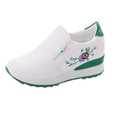Preisvergleich Produktbild Turnschuhe Schuhe Frauen,Frauen-weiche zufällige Schuhe Breathable Stickerei-Starke untere Fuß-Schuhe Mode Keil Freizeitschuhe (CN:38 / EU:37, Grün)