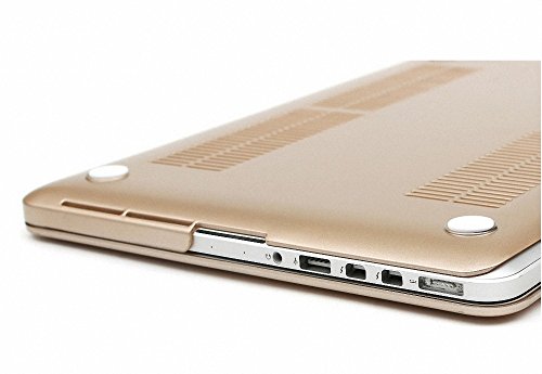 Metallische Champagner Gold Durch gummierte Hard Shell, Elegantes und leichtes 2-Part Hard Case Cover Schutz Hülle, Ultra Slim matt gold farbe für MacBook Pro Retina 13″ - 7