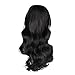 Long Curly Wavy Full Hair Wig for Women (Black)