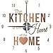 Produktbild Wandkings "The kitchen is the heart of the home " Wanduhr Wandtattoo (Farbe: Uhr=Silber, Aufkleber=Kupfer)