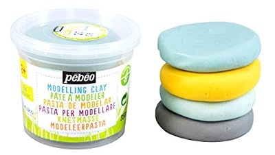 Pébéo 699092 Set DECOUVERTE Pate A Modeler 100% Naturelle 4 Galets 90GR Theme Littoral, Multicolore, 10,5 x 14 x 7,5 cm