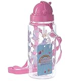 Capacidad: 450 ml Puckator Enchanted Rainbow Botella Unicornio con Pajita, Rosa