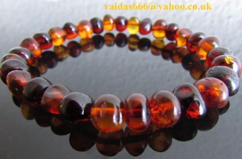 PURE BALTIC AMBER BRACELET FOR ADULT & TEENS CHERRY-COGNAC COLOUR SAME DAY DISPATCH