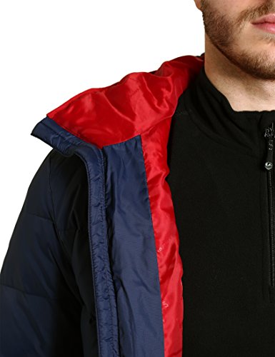 Ultrasport Advanced Chaqueta de plumas de montaña/deportes de invierno para hombre Mylo, chaqueta de esquí, chaqueta de snowboard, chaqueta acolchada, chaqueta de invierno, chaqueta de nieve, Azul Marino/Rojo, L - Ultrasport