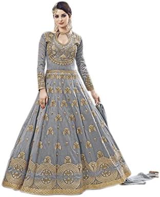Shoppingover Ethnic Bridal Embroidered Semi Stitched Anarkali Salwar Suit For Women