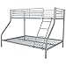 Produktbild Festnight Kinder Etagenbett Doppelstockbett Metall Bettrahmen Kinderbett Metallbett mit 2 Betten Geeignet für Matratzengröße 200x90 / 200x140cm - Grau