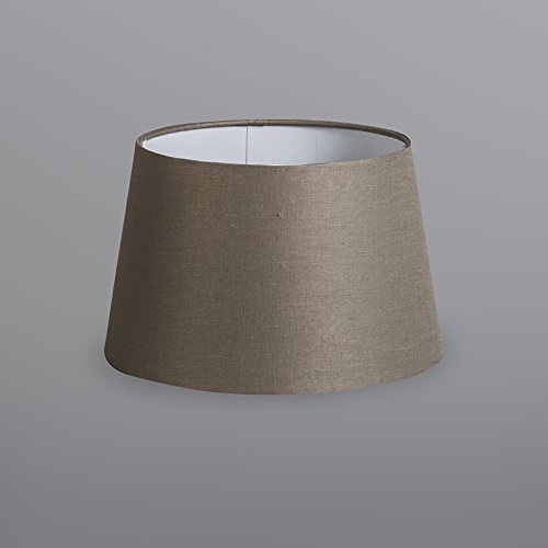 QAZQA Leinen Lampenschirm 25cm rund DS E27 leinen taupe , Rund konisch Schirm Pendelleuchte, Schirm Stehleuchte, - 3