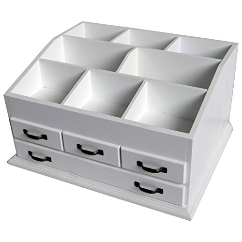Top Home Solutions® Holz 4 Schubladen Schmuck Kosmetik Make-up Speicher Display Tabelle Organizer Box weiß - 3