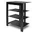 Price comparison product image De Conti ARCA 4 Shelf Hi-Fi Stand in Black Steel with Black Glass (400mm Shelf Depth) and Cable Management