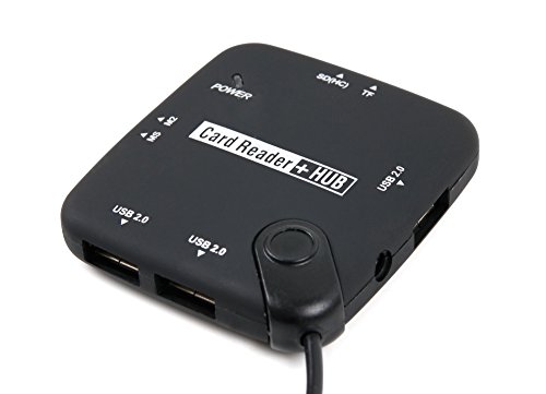 Für Ihr LENOVO Tab 3 7 Inch, Tab 3 7 Zoll, Lenovo miix 310, Lenovo Miix 510, Lenovo Tab 2 A7-20, Lenovo Tab 2 A10-30 und Lenovo Tab 2 A7-10 Tablet: USB Hub Kartenlesegerät | Card Reader (3x USB, MS, M2, SD(HC), T-Flash, DC/AC - 4