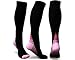 Produktbild Kompression Socken für Männer & Frauen, Acelec BEST Graduated Athletic Fit für Laufen, Krankenschwestern, Shin Schienen, Flug Reisen & Mutterschaft Schwangerschaft. Boost Ausdauer, Zirkulation & Recovery (1 Paar) (Schwarz & Pink S/M(Frauen 4-6.5 / Männer 4-8) PAAR)