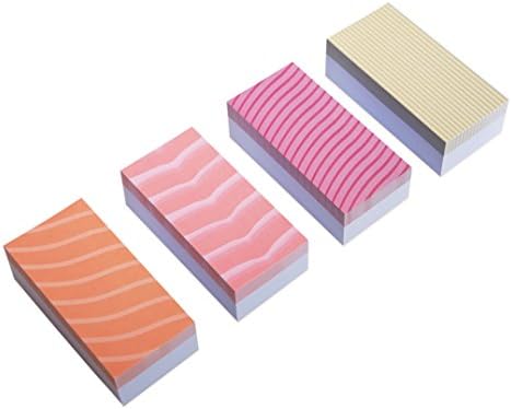 Super Sticky Adhesive Notes Set 'The Sushi Pack' ✮ 1000 Sheets ✮ 4 Pads of 260 Sheets 90x45mm of Funky &amp; Cute Sticky Notes, Office &amp; Coworker Gift, Funny Office Accessory, Birthday Gift for Him &amp; Her