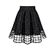 Produktbild Petticoat Kleid Rock Damen Rockabilly Kleid DAY.LIN Frauen Organza Röcke hohe Taille Reißverschluss Damen Tüll Rock (Schwarz, L)
