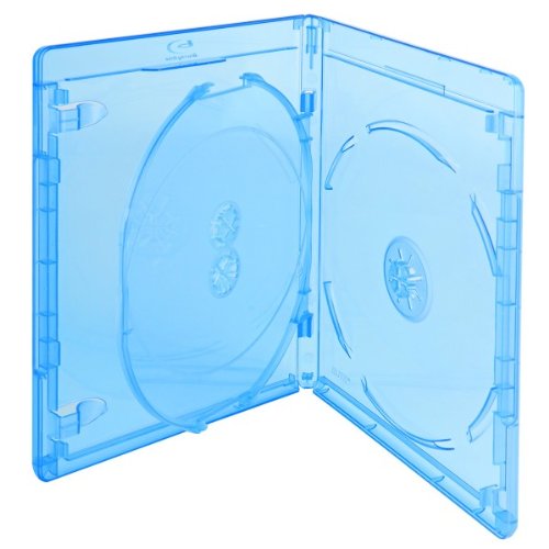 Prodye Elite Premium Blu-ray 3er Hüllen, Slim 12.5 mm, Maschinen-pack-Qualität, Transparent, Blau, 10 Stück - 2