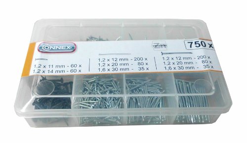 Connex DP8500030 Nägel und Stifte-Sortimentskasten, 750- teilig - 2