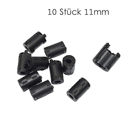 YAMAY 10 Stück 11mm Innendurchmesser Ferritkern RFI EMI Ferritkernfilter Ferritkern Ring Kabelklemme