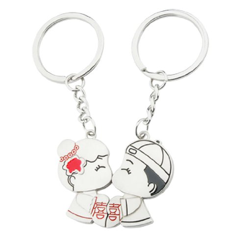 Preisvergleich Produktbild TOOGOO(R)1 Paar Chinesischer "‡Ö " Schluesselanhaenger Ehepaar Schluesselring
