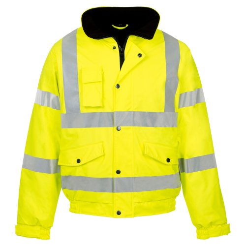 Jaqueta de trabajo MyShoeStore®, de alta visibilidad, con capucha, talla S a 4XL Amarillo amarillo XXXL