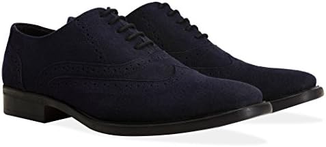 Redfoot Shoes MENS NAVY SUEDE OXFORD BROGUE SHOE - Navy - UK 11