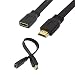 Produktbild CWeep Ethernet 1FT HDMI High-Speed Gold Plated A Male to A Female Extension Flat Cable Supports 1.4 Ethernet 3D 4K - Use with DTV, PS3, Xbox, DVR, A/V, DVD, and Audio Return(Black,HDMI M to F)