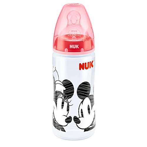 NUK Mickey & Minnie First Choice+ 300ml Bottle with Size 2 Silicone Teat (6-18 months)