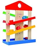 Eichhorn 100002025 – Kugelbahn-Haus, 4-teilig, bunt – Rollbahn aus Holz – 25×34 cm - 4