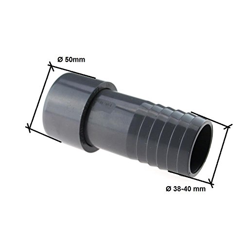 Adapter für Bypass, Anschlussset für Solar, Wärmepume d50 auf Schlauchanschluss d40/38 - 3