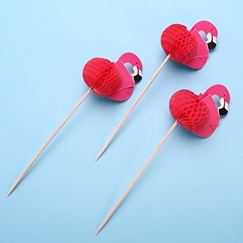 OUNONA 20 Stück Flamingo Cupcake Topper Deko Picker - 6
