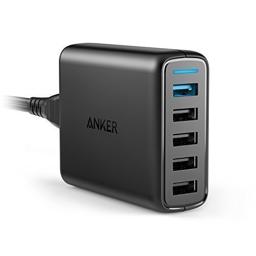 Anker PowerPort Speed 5 (51.5W) 5-Port USB Ladegerät, 1 Port mit Quick Charge 3.0 für Galaxy S7/S6/edge/edge+, Note 4/5, LG G4/G5, HTC One M8/M9/A9, Nexus 6, 4 Ports mit PowerIQ für iPhone, iPad und weitere