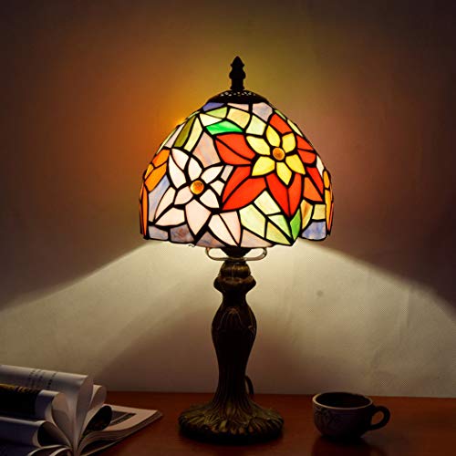 YJFFAN 8-Zoll 20Cm Tischlampe-Retro Rural Buntglas Augenschutz Lampenschirme Schreibtisch Leuchten, Indoor-Beleuchtung Leselampe (110-240V, Glühbirnen Nicht Enthalten)