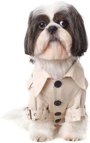 UrbanPup Classic Beige Trench Coat (Medium - Dog Body Length: 12" / 30cm)