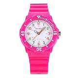 DistrictMaster Kinder und Jugendliche Uhr Analog-Digital Quarz mit Plastik Armband DM-1043-3 Rosa
