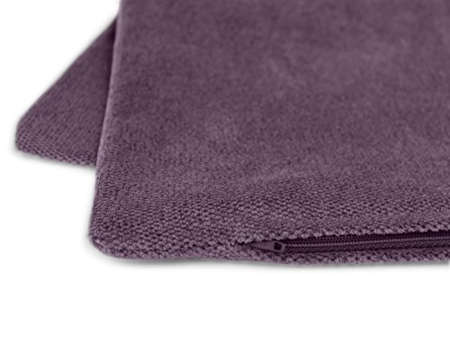 Hochwertige Kissenhülle mit samtig-weichem Chenille-Touch und dezentem Design – erhältlich in 14 modernen Farben und 3 verschiedenen Größen, 60×60 cm, brombeere - 6