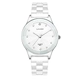 Souarts Herren Armbanduhr Einfach Stil Casual Wasserdicht Analoge Quarz Uhr 23cm (Weiß)