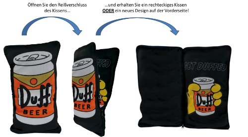 United Labels 0118228 AG – Wende-Kissen The Simpsons „Duff Bier“ - 7