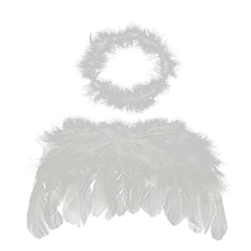 niceEshop(TM) Baby Angel Wings Free Halo Full Fluff Feather Cupid Props